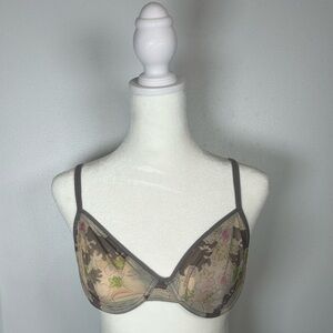 Calvin Klein Floral Sheer Bra. Size 34C